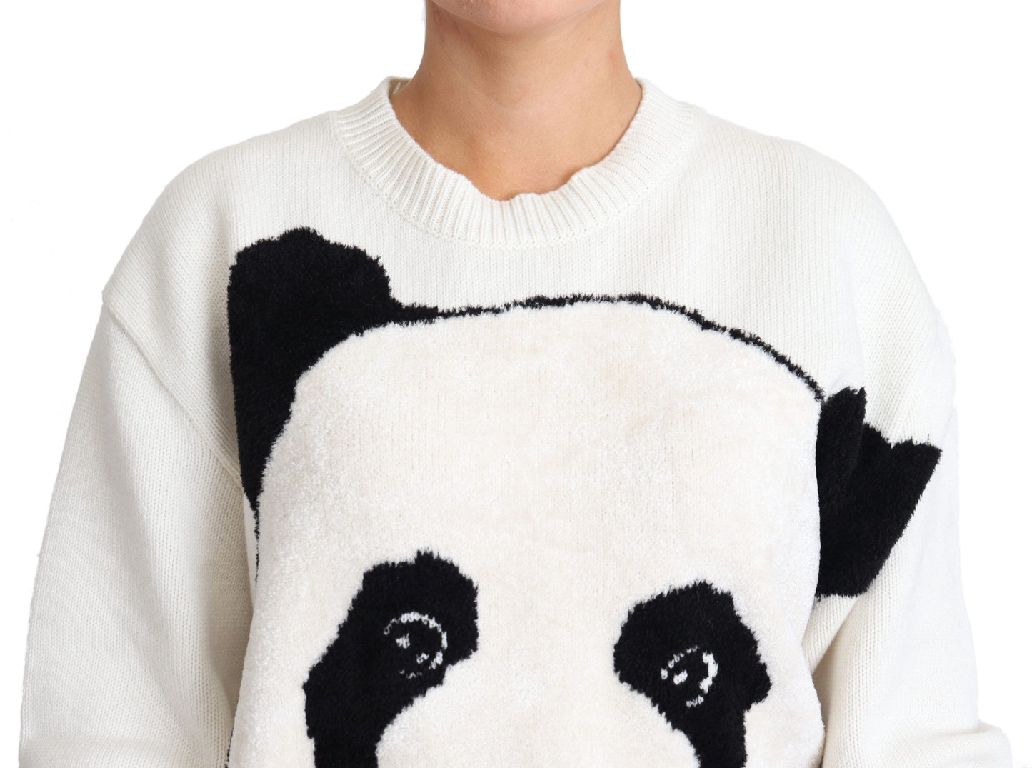 Chic Monochrome Panda Knit Sweater