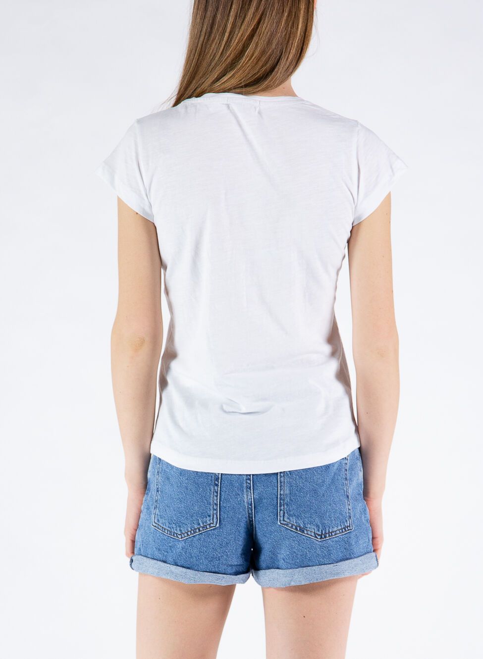Elegant Capri Design White T-Shirt for Women