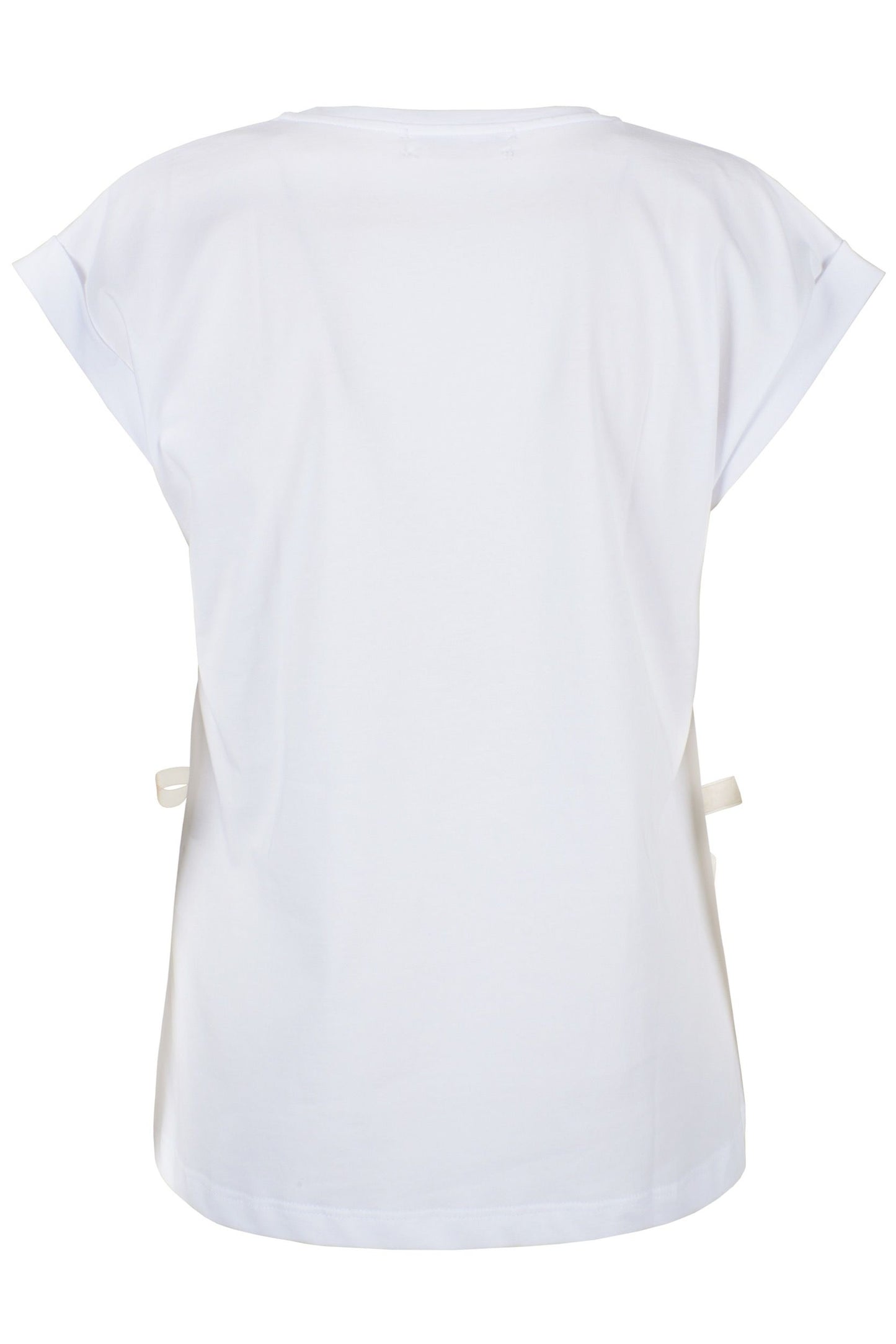 Chic White Cotton Tee with Signature Detail