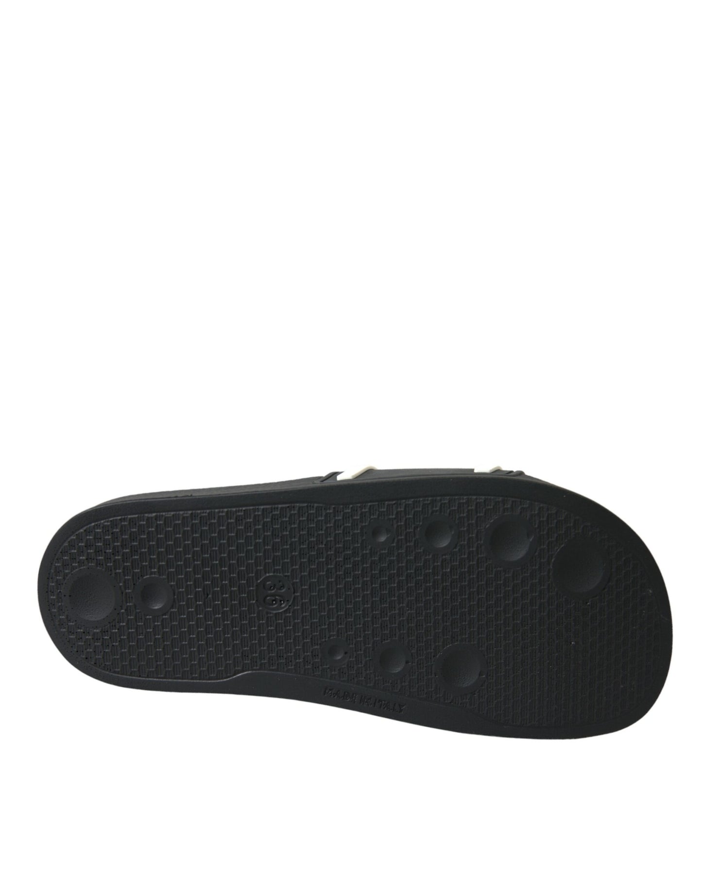 Black Rubber Beachwear Slippers Sandals Shoes