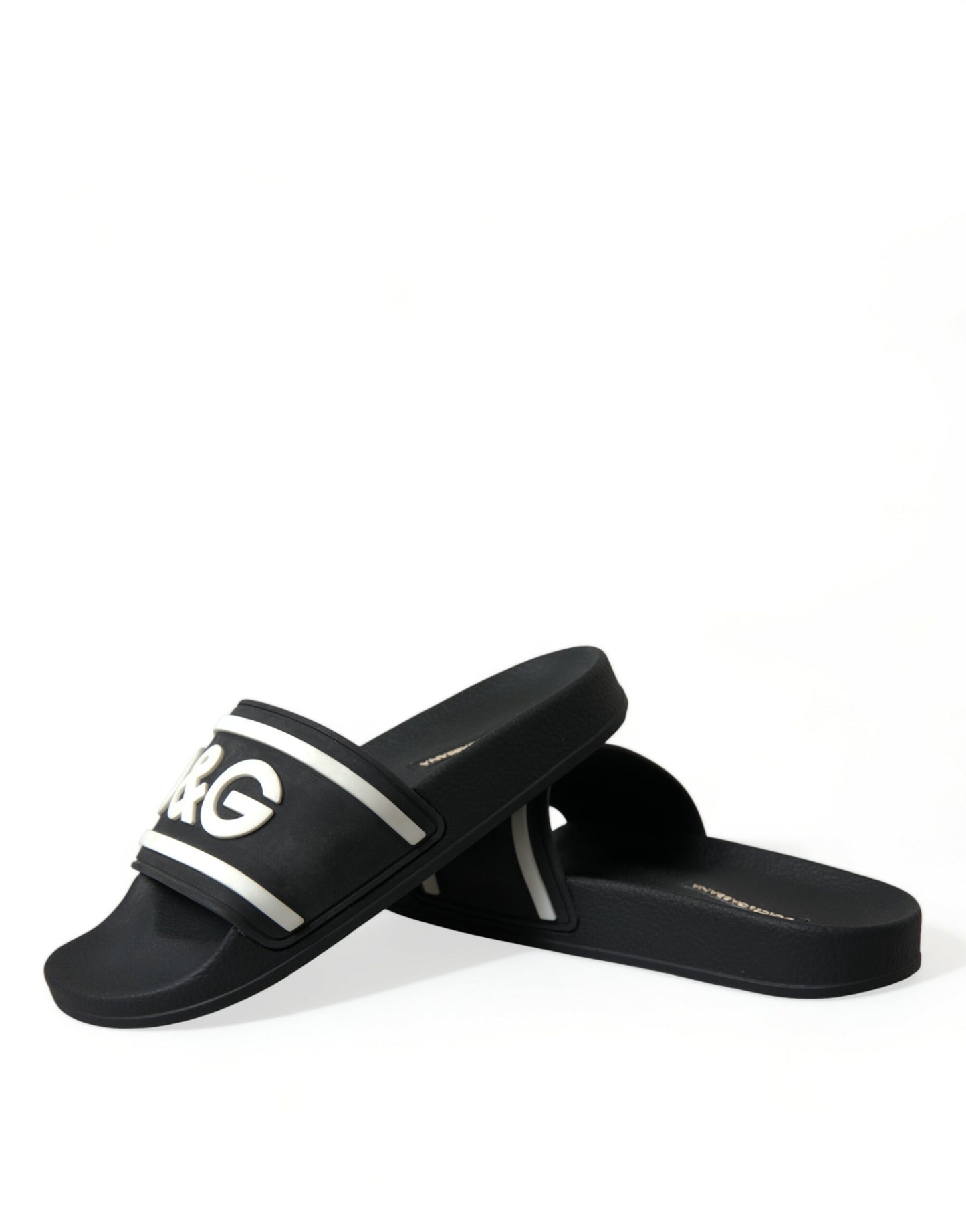 Black Rubber Beachwear Slippers Sandals Shoes