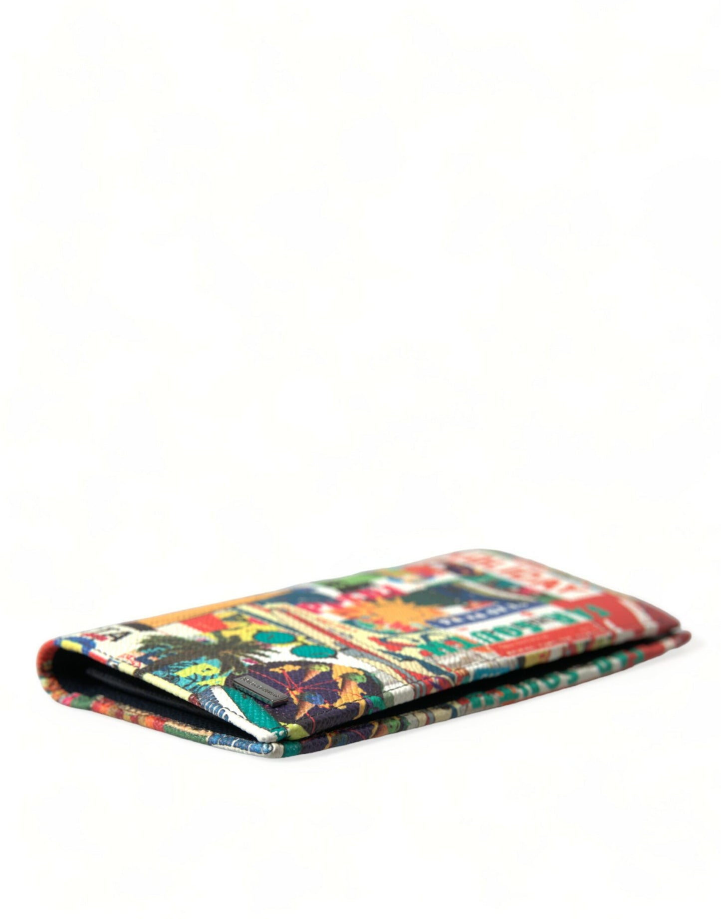 Multicolor Holiday Print Leather Long Bifold Card Holder Wallet