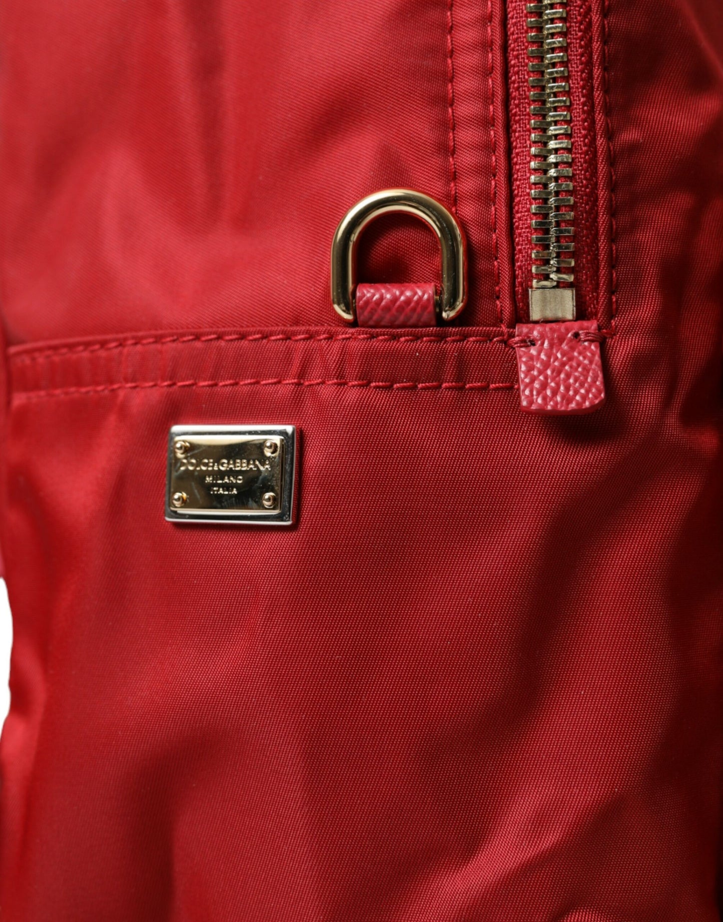 Red #DGFAMILY Embellished Backpack VULCANO Bag