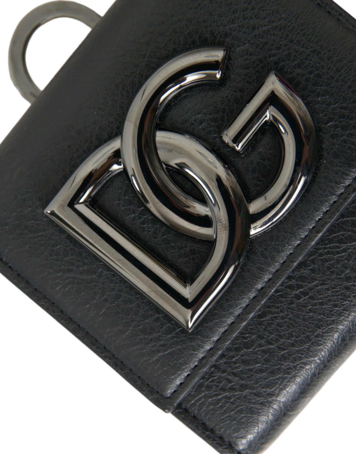 Black Lamb Leather Logo Card Holder Chain Strap Bags