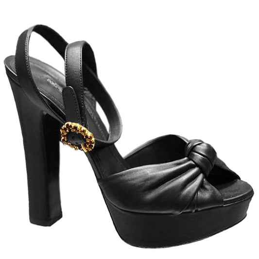 Black Leather Di Lambskin Sandal