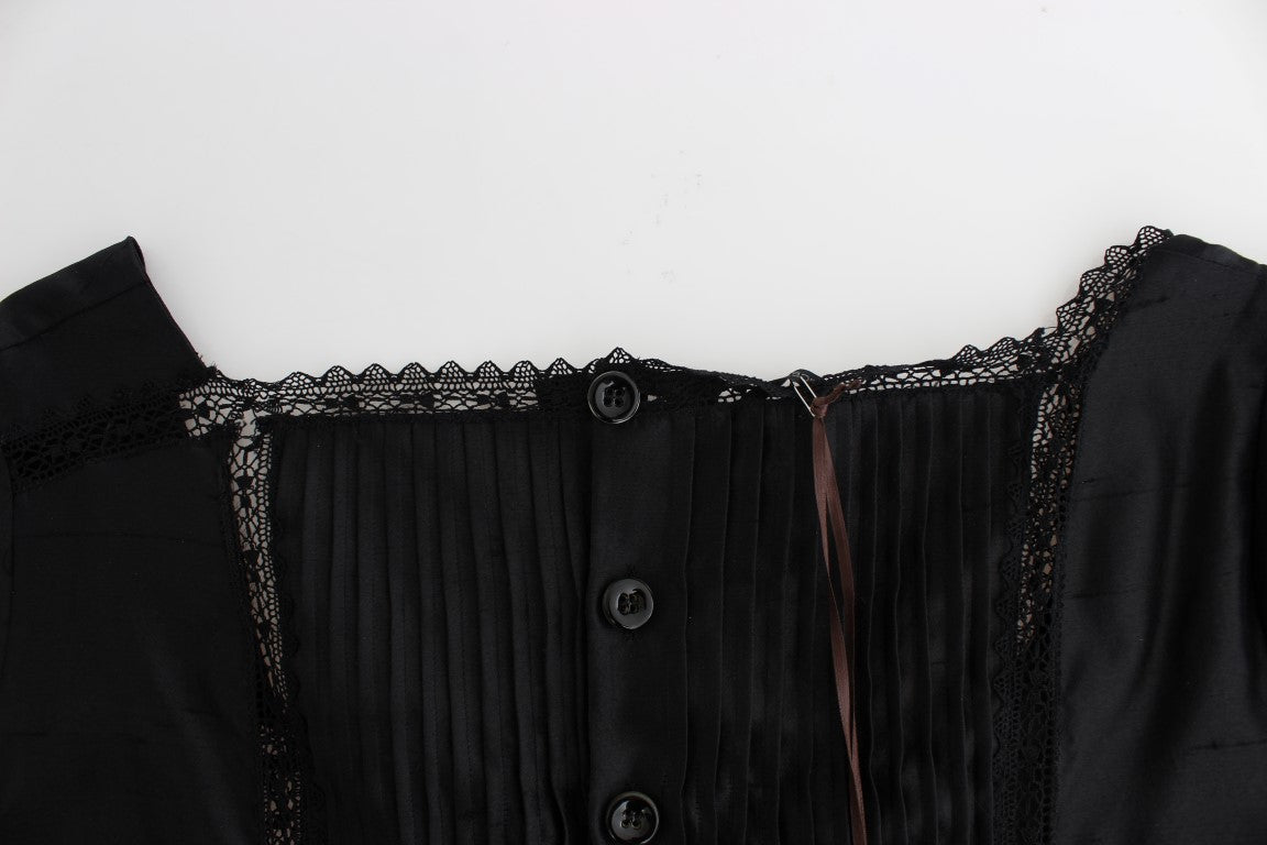 Elegant Black Cocktail Dress - Short Sleeve