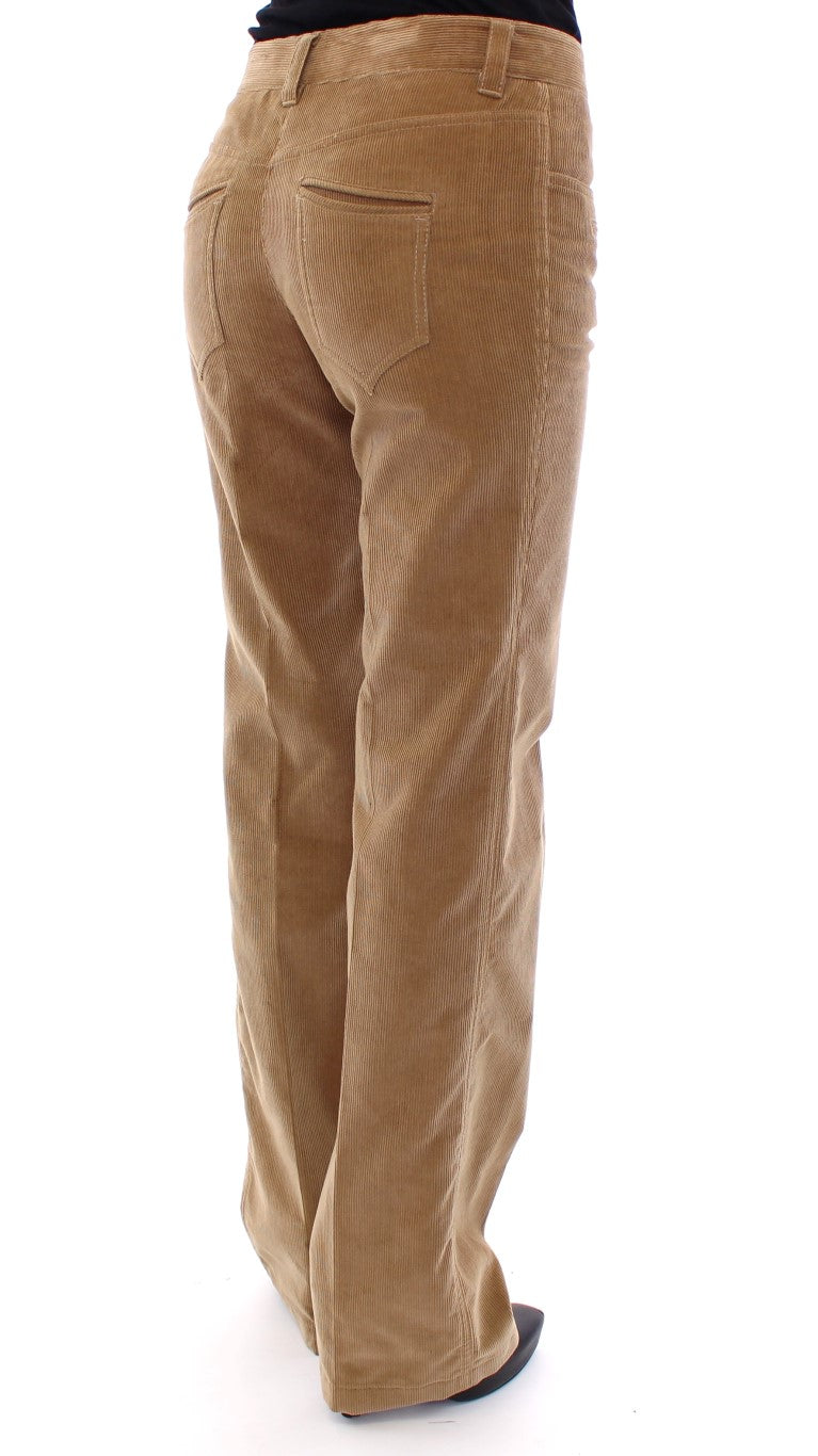 Elegant Cotton Brown Trousers for Women