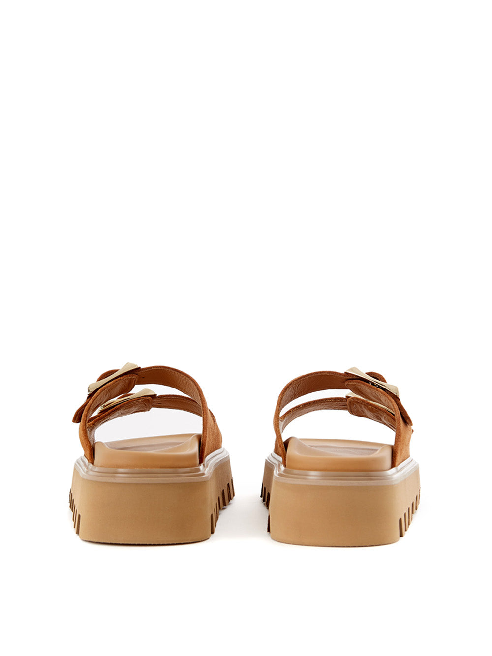 Biscuit Brown Suede Sandal 'Buckles' Slipper