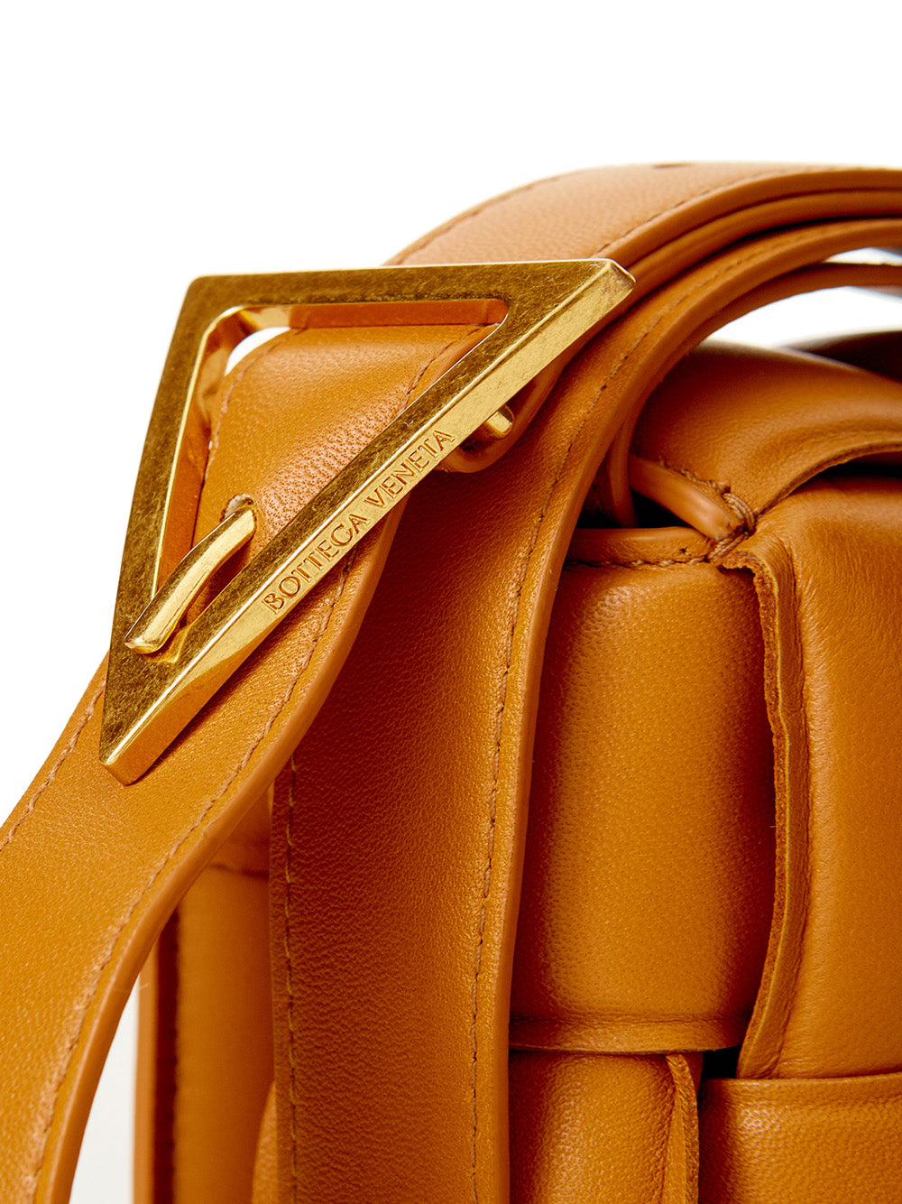 Caramel Padded Cassette Leather Cross Body Bag