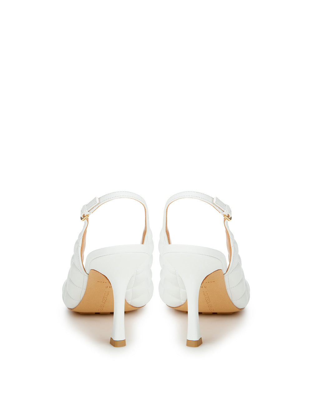 White Nappa Matelassé Slingback Décolleté