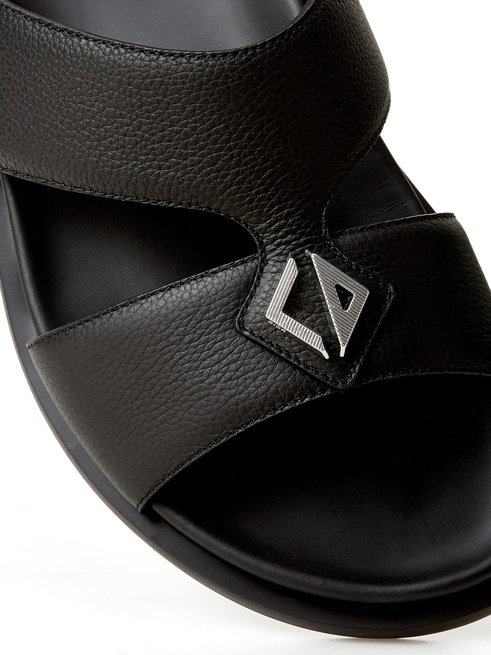 Black Leather 'Aqua' Slipper