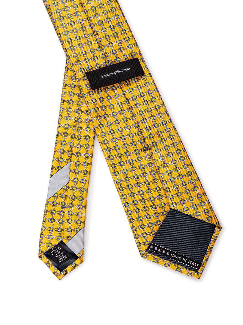 Printed Yellow Silk Tie