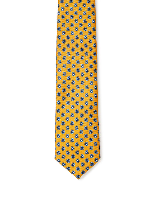 Cashmere Print Yellow silk Tie