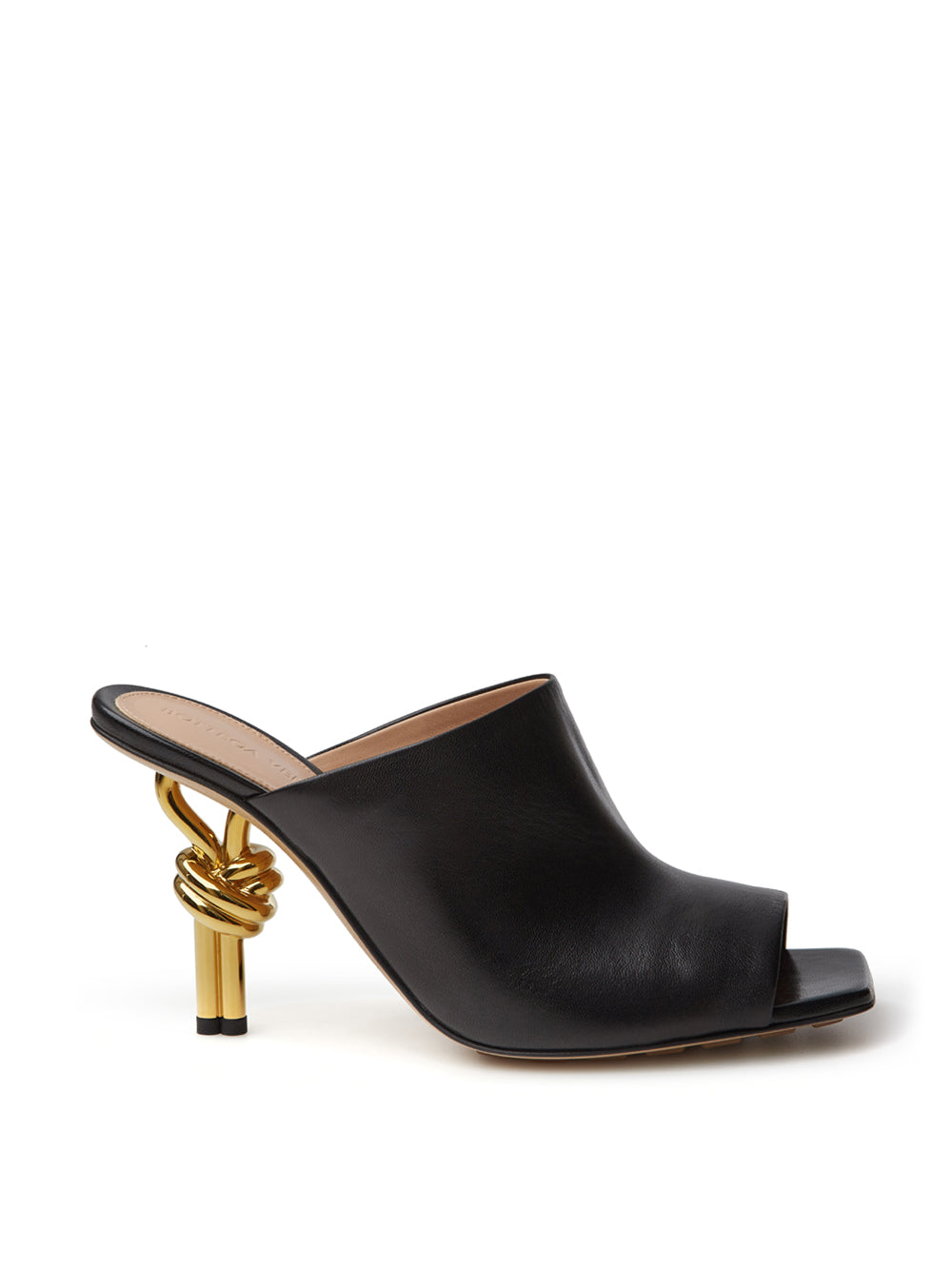 Black Leather Mule 'Knot' Sandal