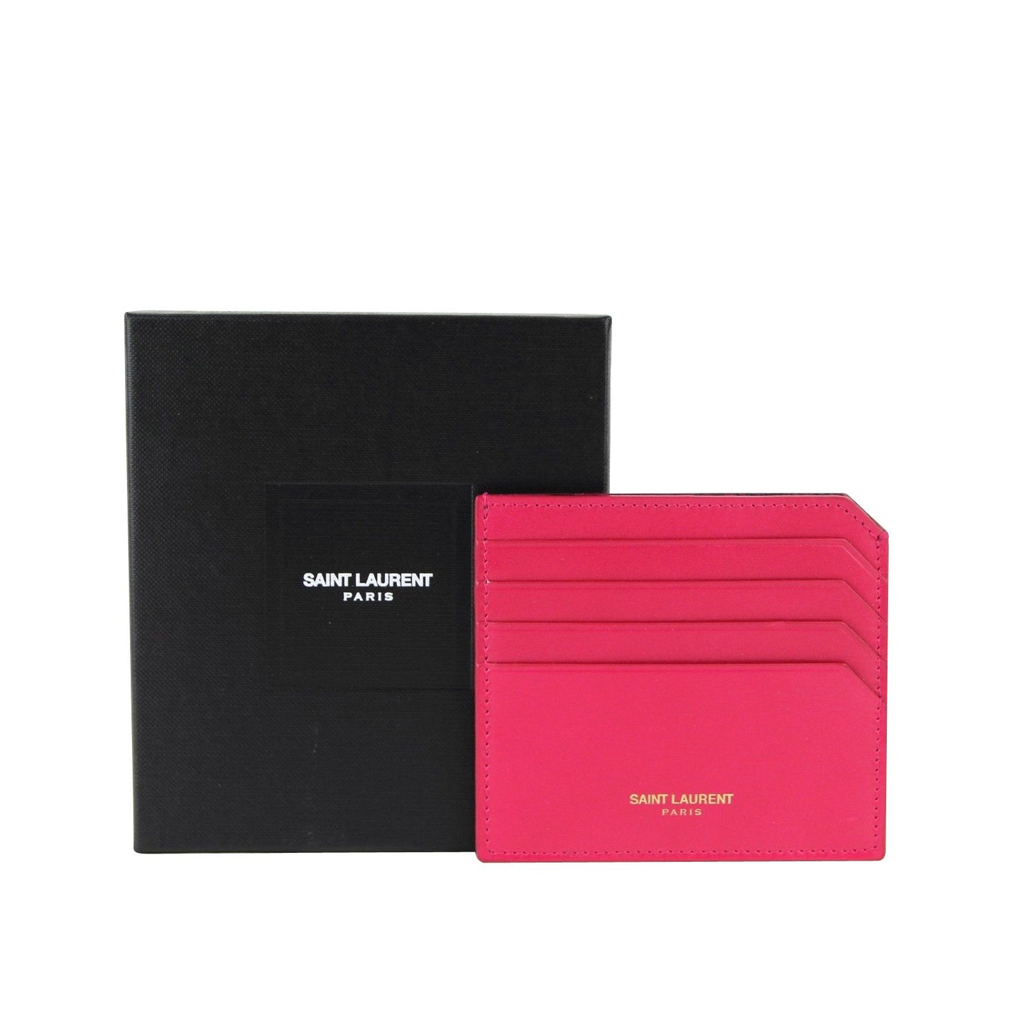 Saint Laurent Paris Fuchsia Leather Card Holder