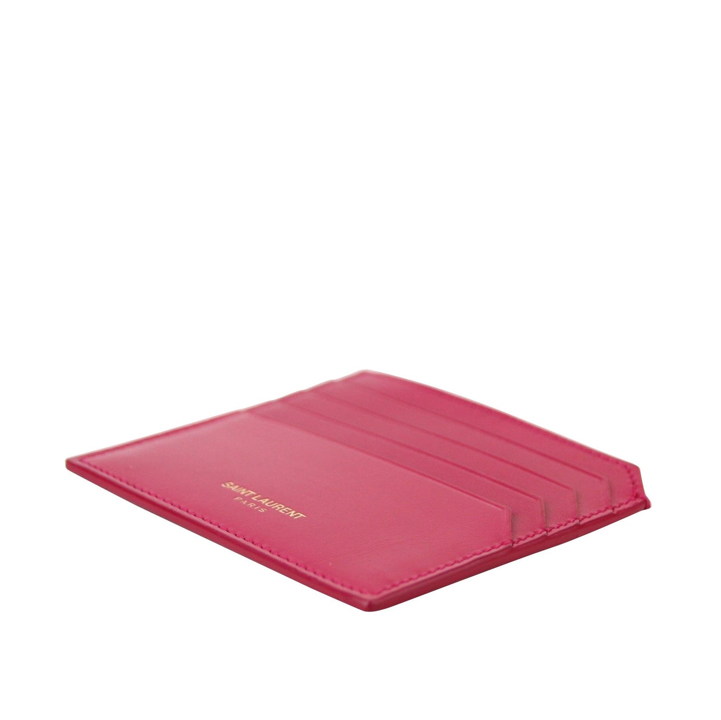 Saint Laurent Paris Fuchsia Leather Card Holder