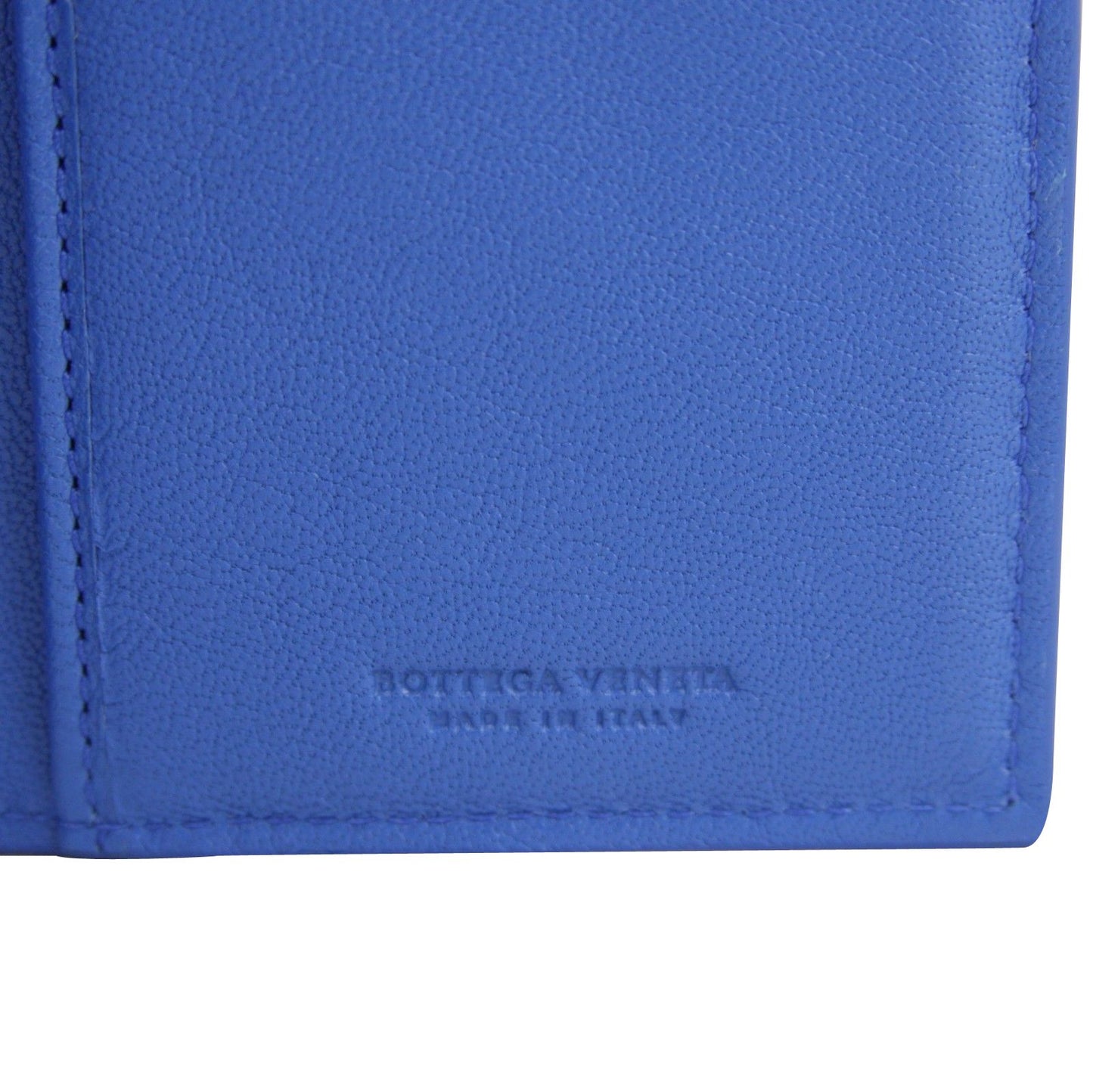 Bottega Veneta Men's Intercciaco Blue Leather Woven Long Bifold Wallet