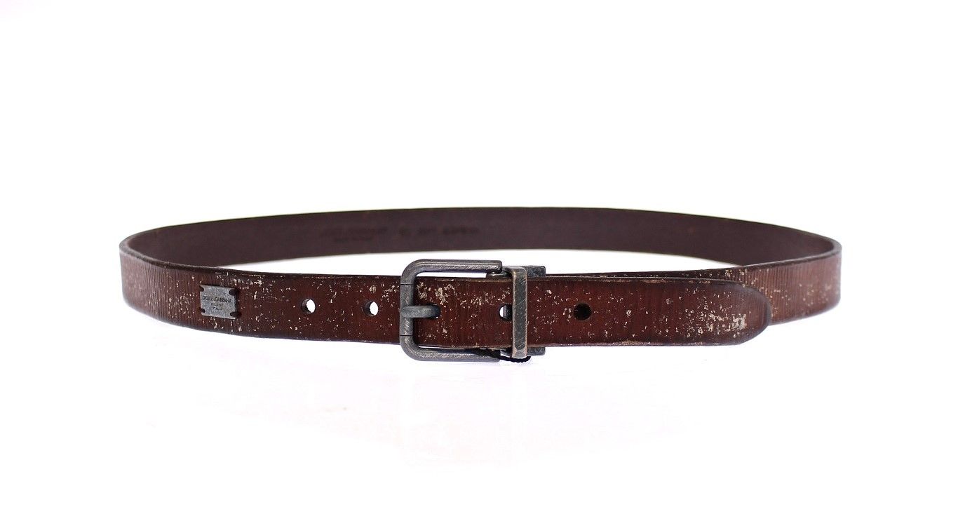 Elegant Italian Leather Belt in Rich Brown