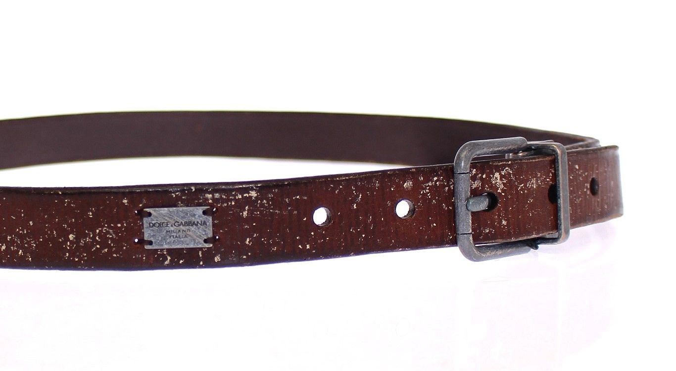 Elegant Italian Leather Belt in Rich Brown