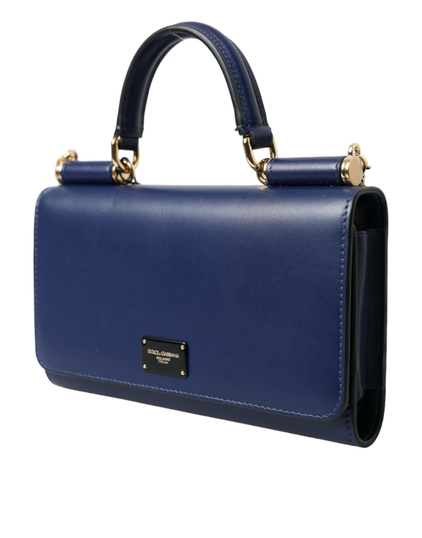 Dark Blue Leather Crossbody Phone Shoulder Bag