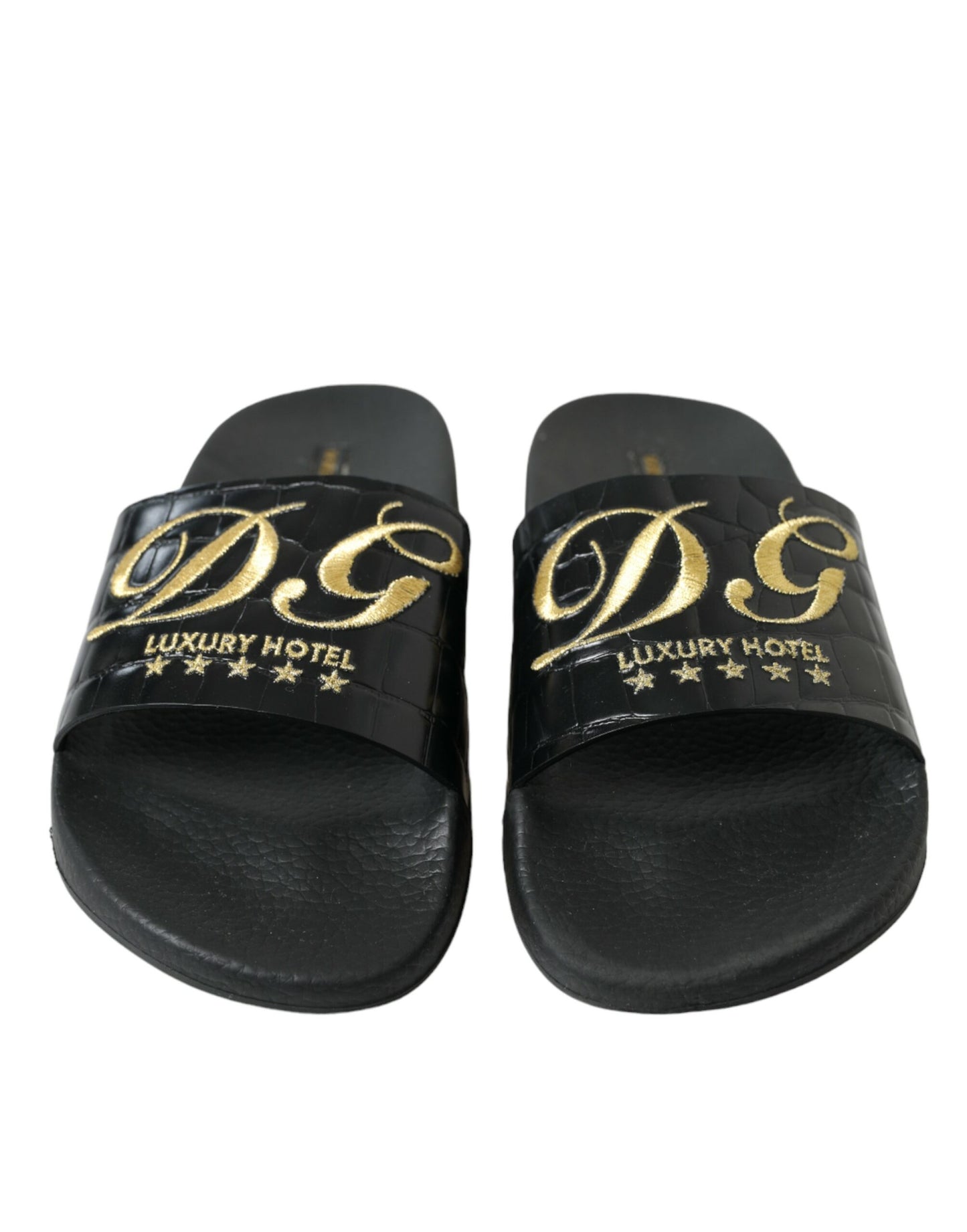 Black Luxury Hotel Beachwear Sandals Shoes