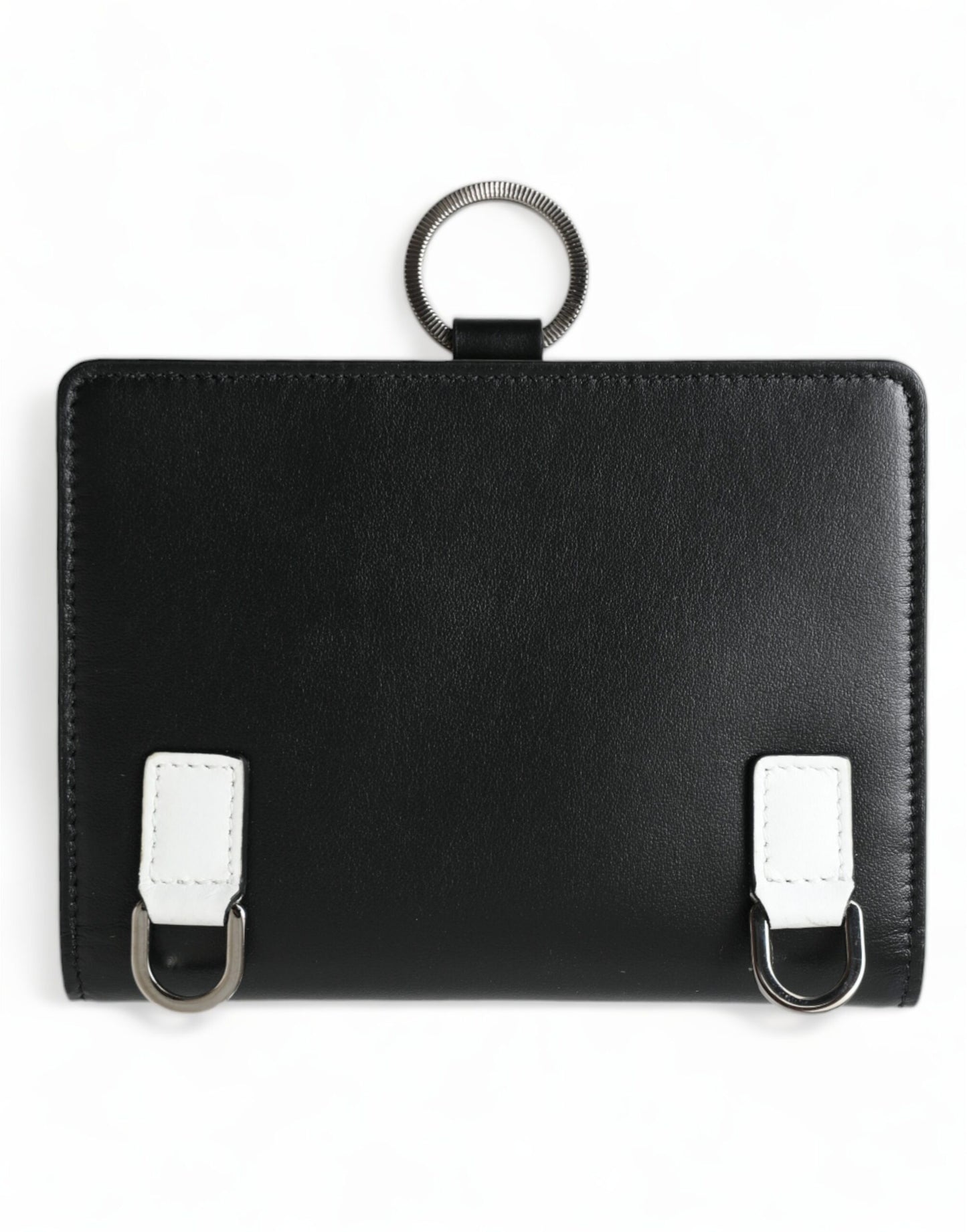 Black Leather Crystal Embellished Card Holder Wallet