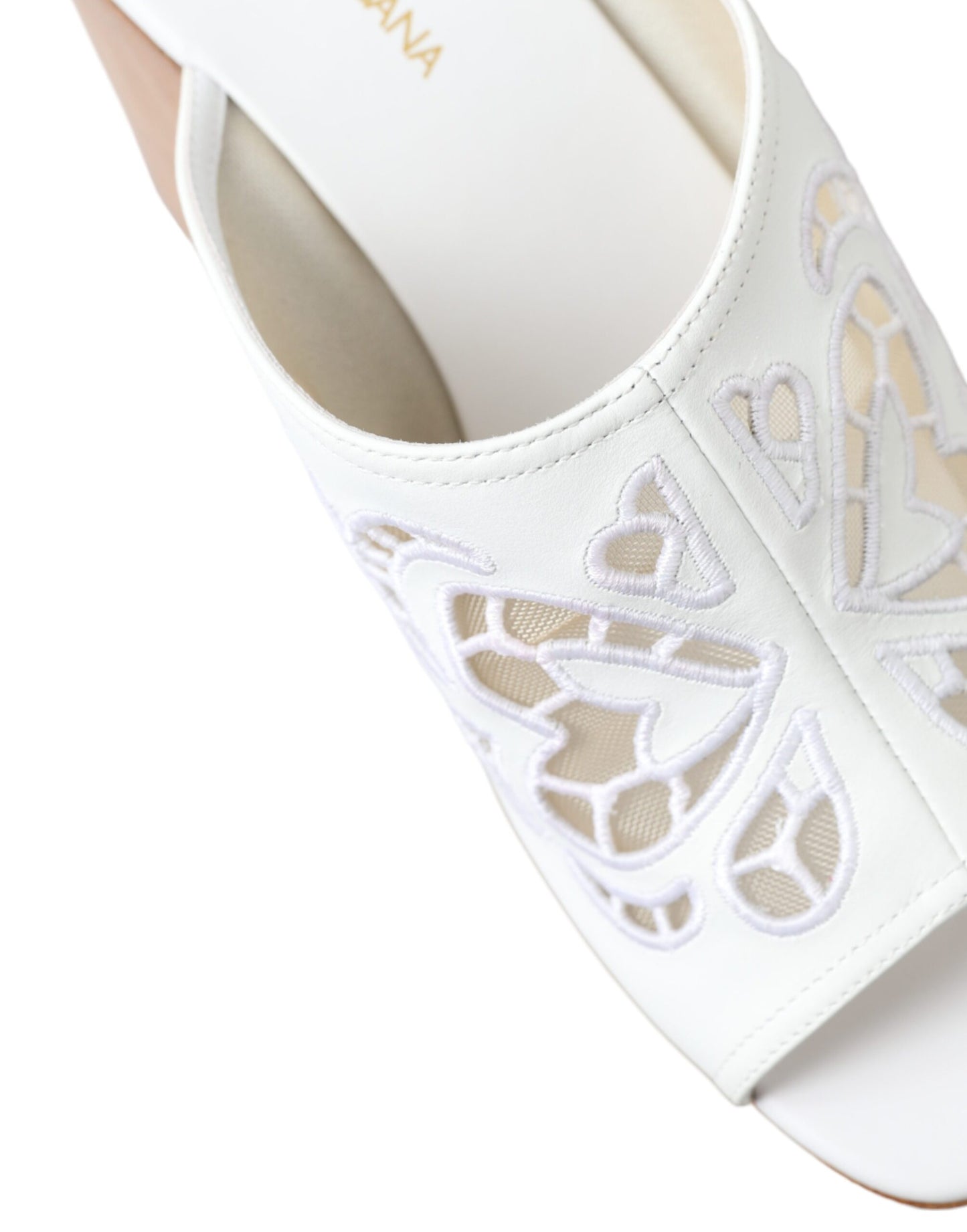 Chic White Leather Wedge Sandals