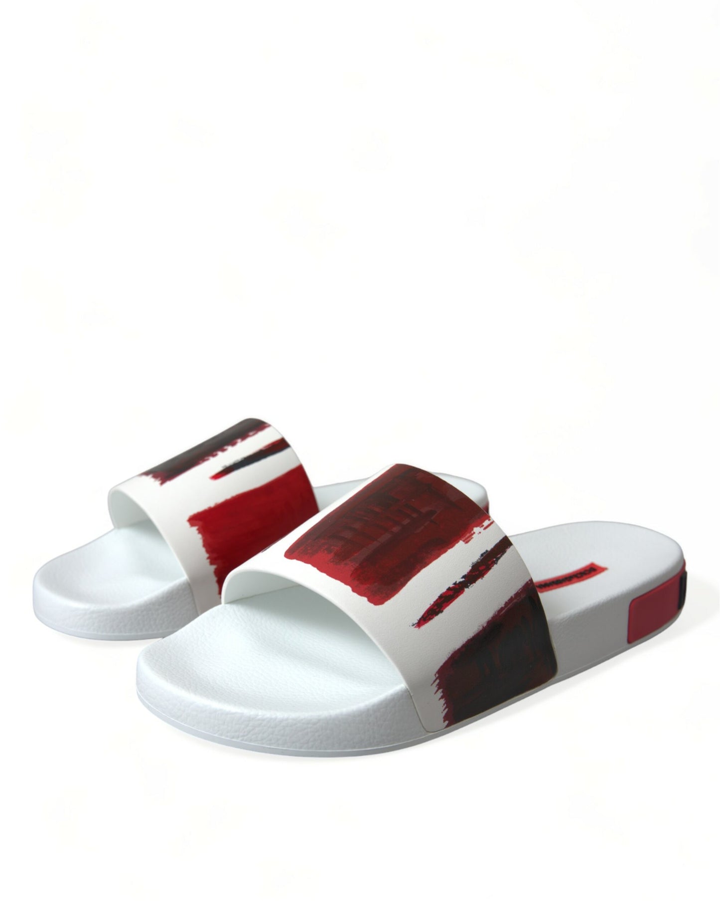 White Red Leather Sandals Slippers Men Shoes