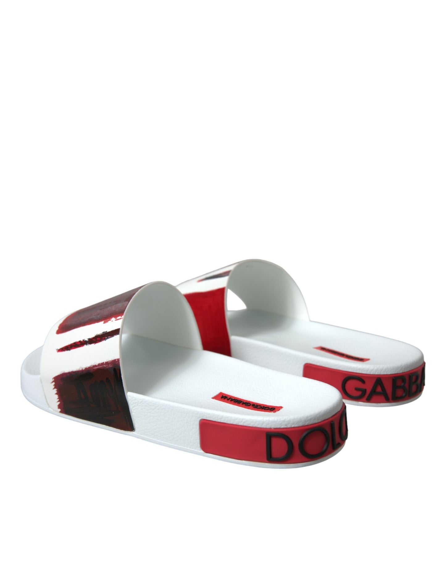 White Red Leather Sandals Slippers Men Shoes