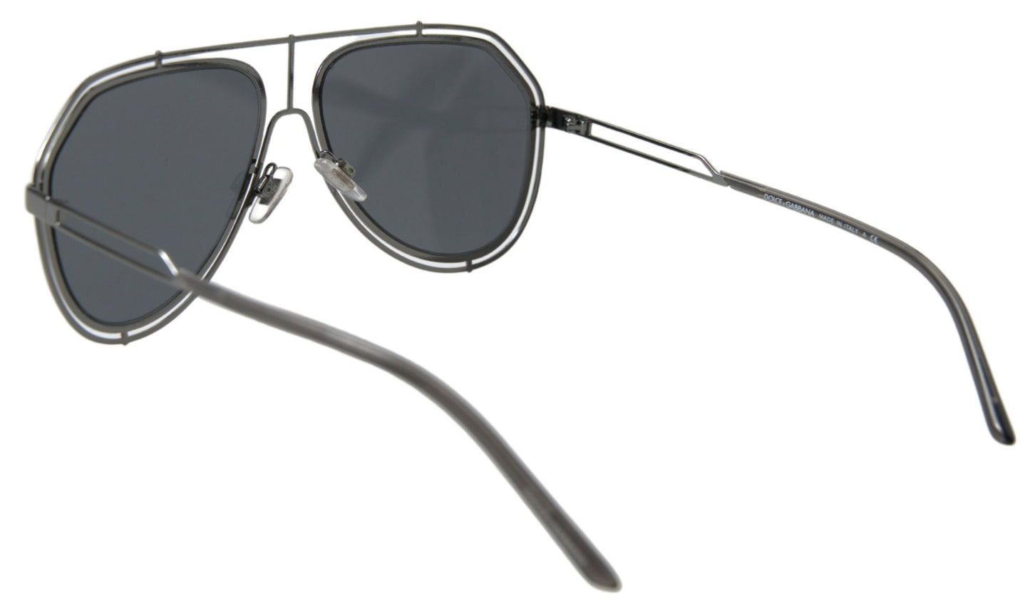 Sleek Grey Metal Sunglasses for Men