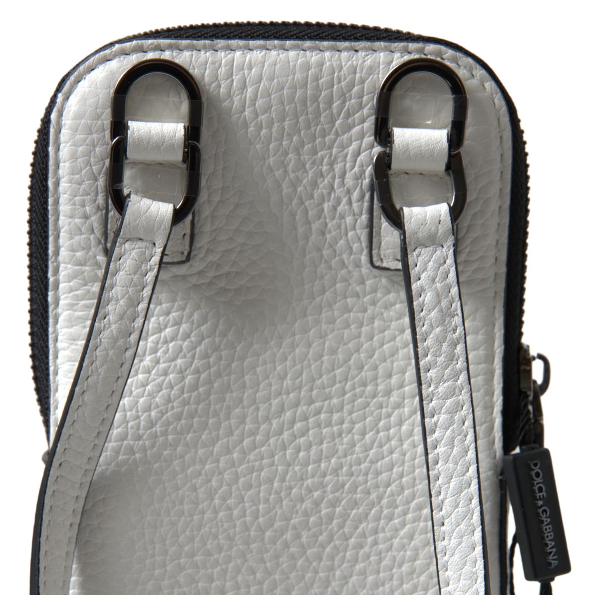 Elegant White Leather Phone Crossbody Bag