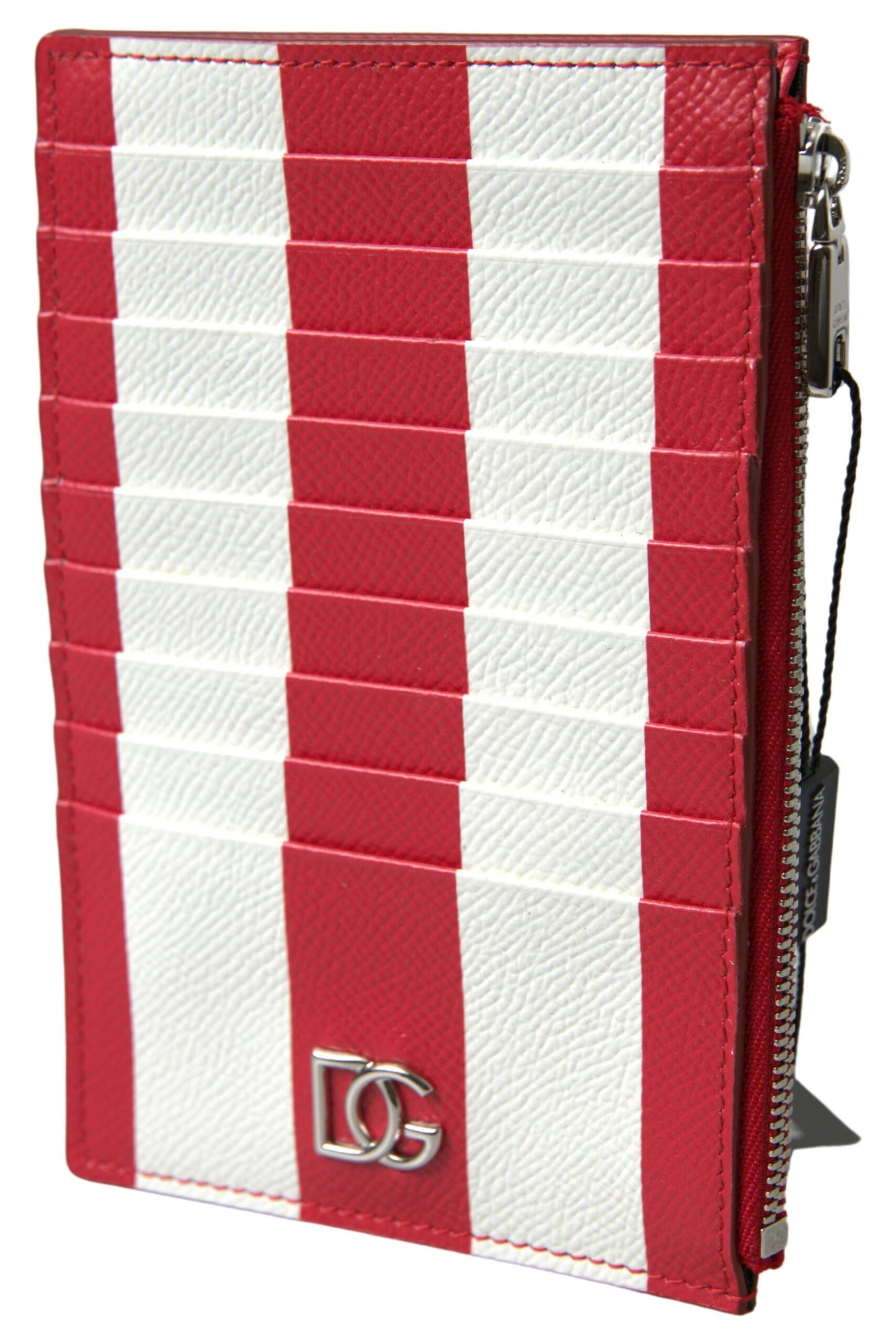 Elegant Striped Leather Card Holder