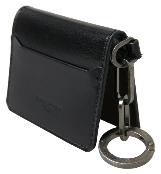 Elegant Black Leather Card Holder