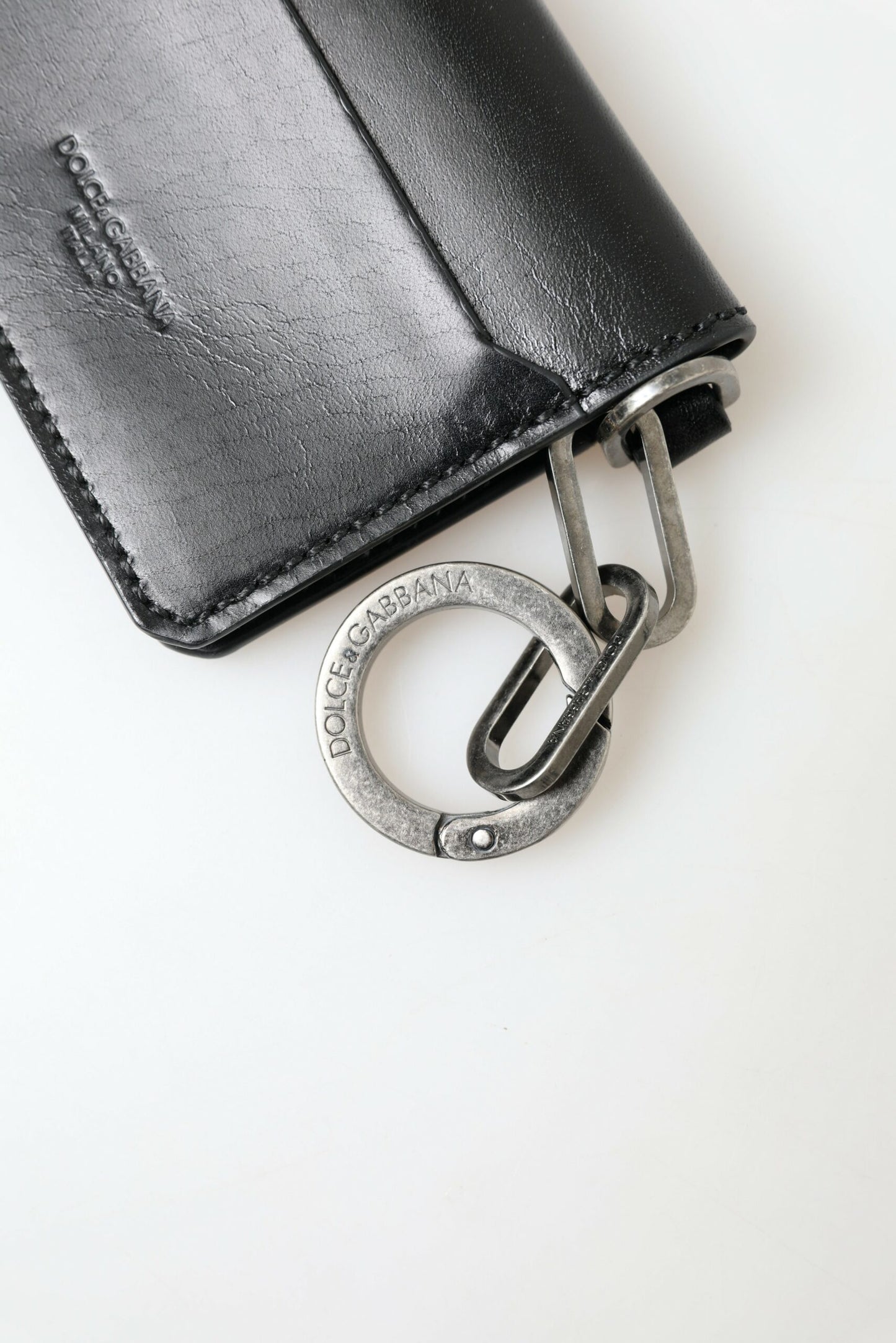 Elegant Black Leather Card Holder