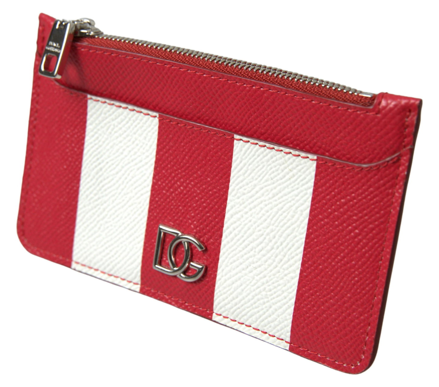 Elegant Striped Leather Card Holder