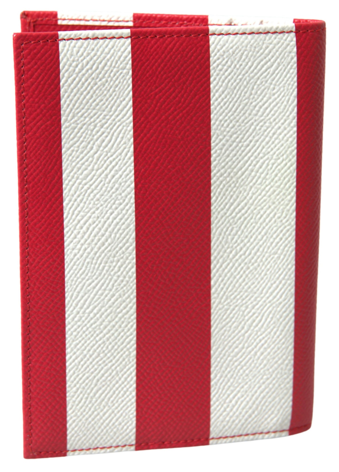 Elegant Striped Leather Passport Holder