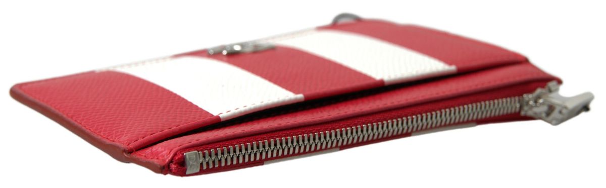 Elegant Striped Leather Card Holder