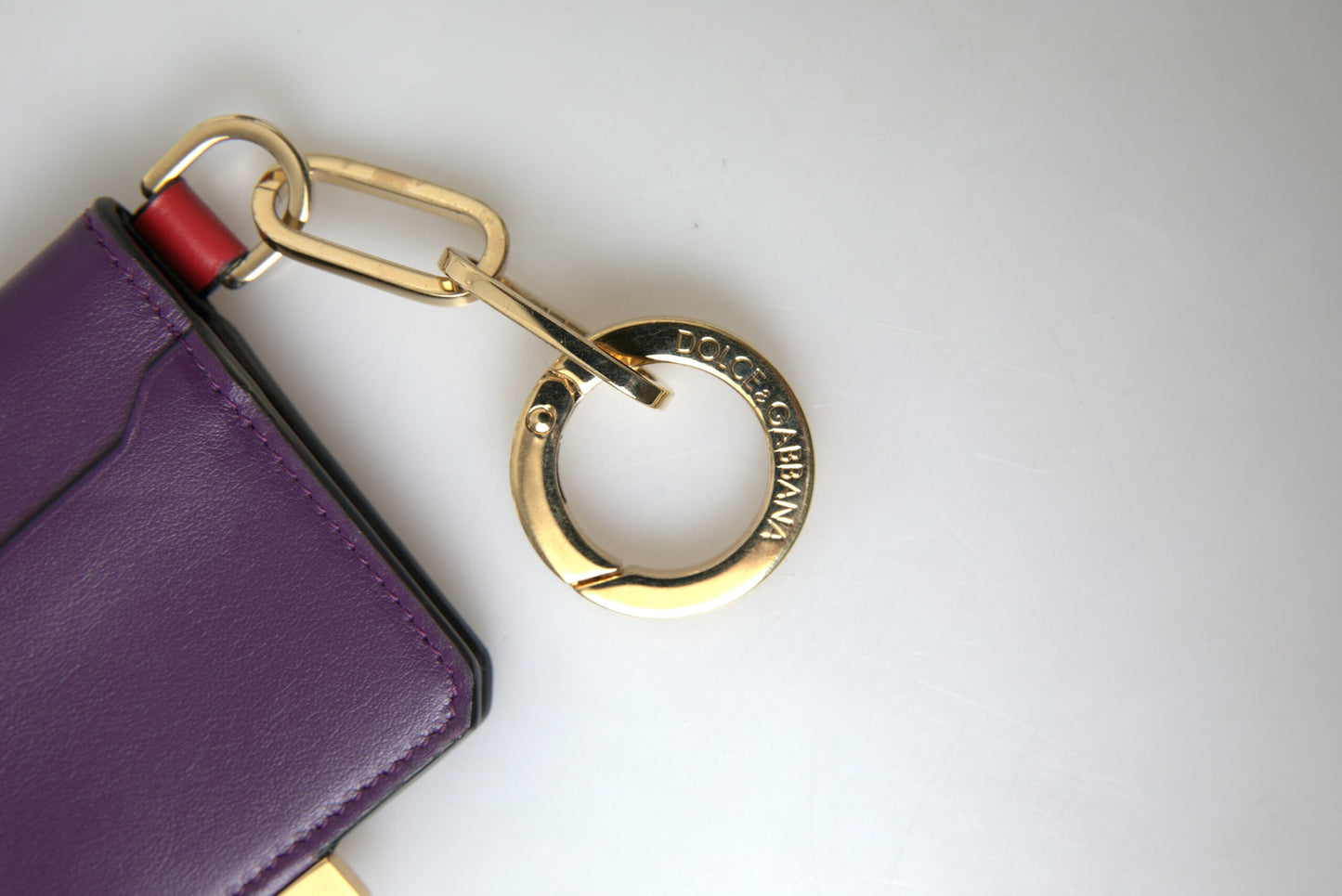 Purple Leather French Flap Wallet