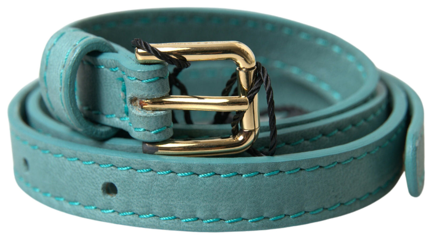 Aquamarine Elegance Leather Belt