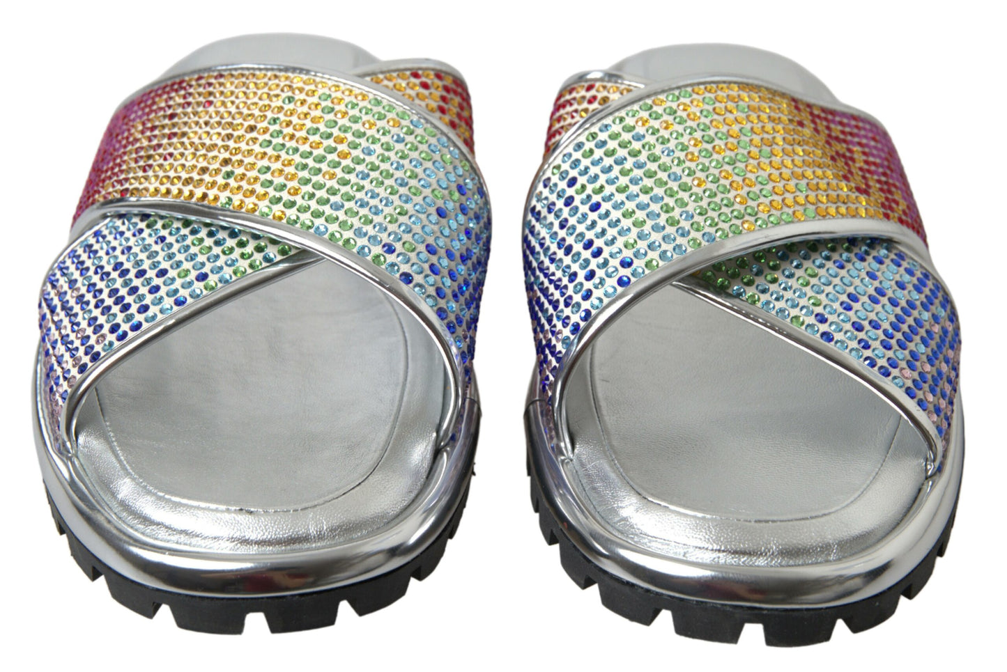 Dolce & Gabbana Sparkling Silver Slides