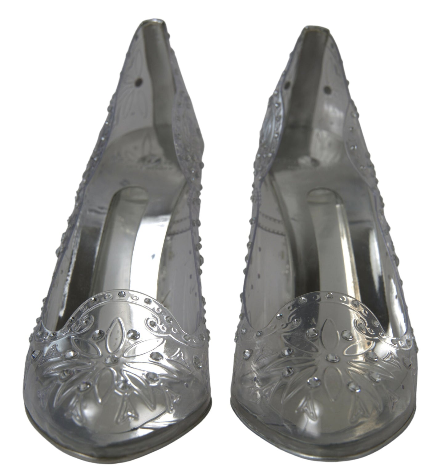 Crystal Embellished Transparent Pumps