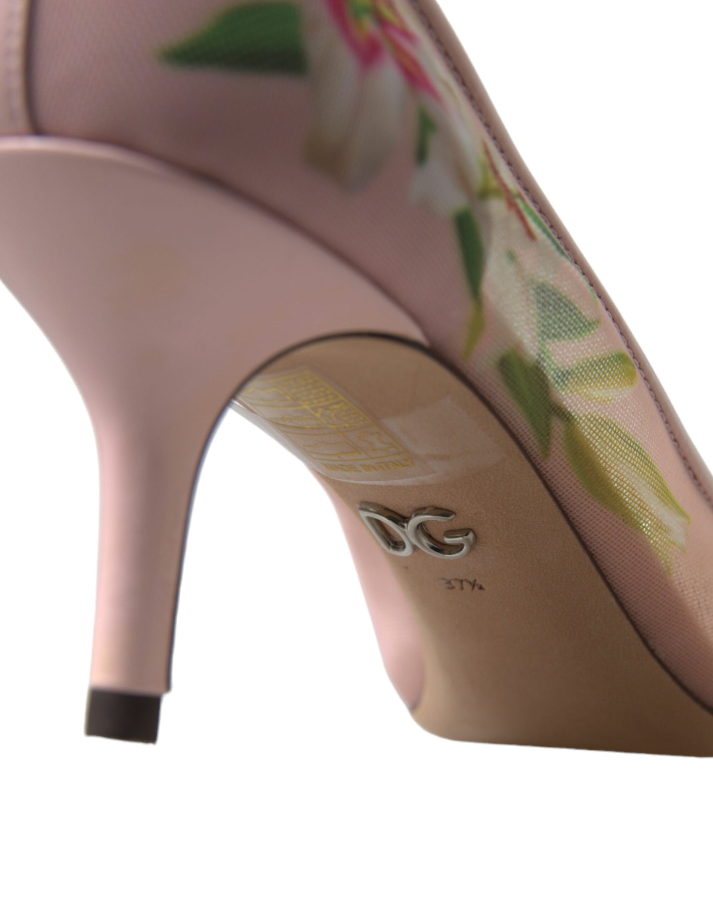 Elegant Pink Floral Crystal Pumps