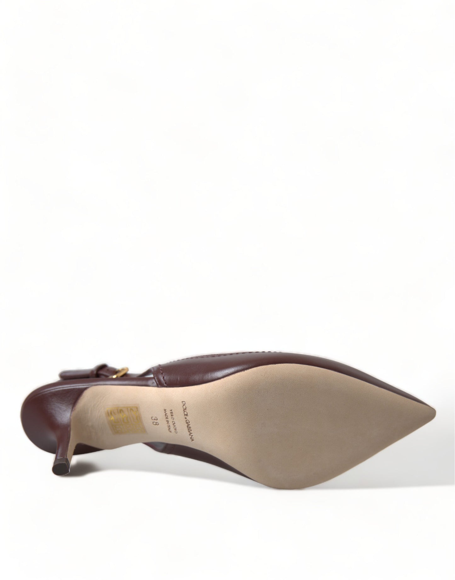 Elegant Leather Slingback Pumps - Chic Brown Hue