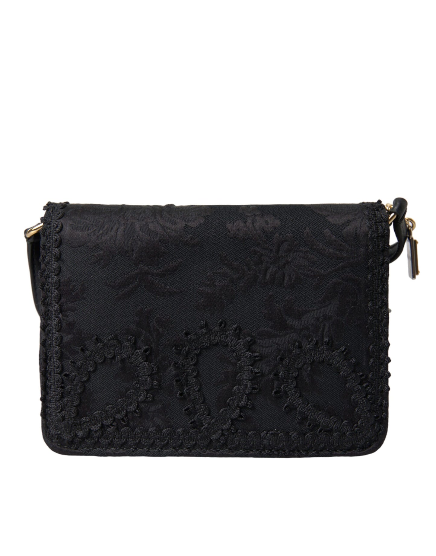 Black Embellished Baroque Crossbody Shoulder Bag