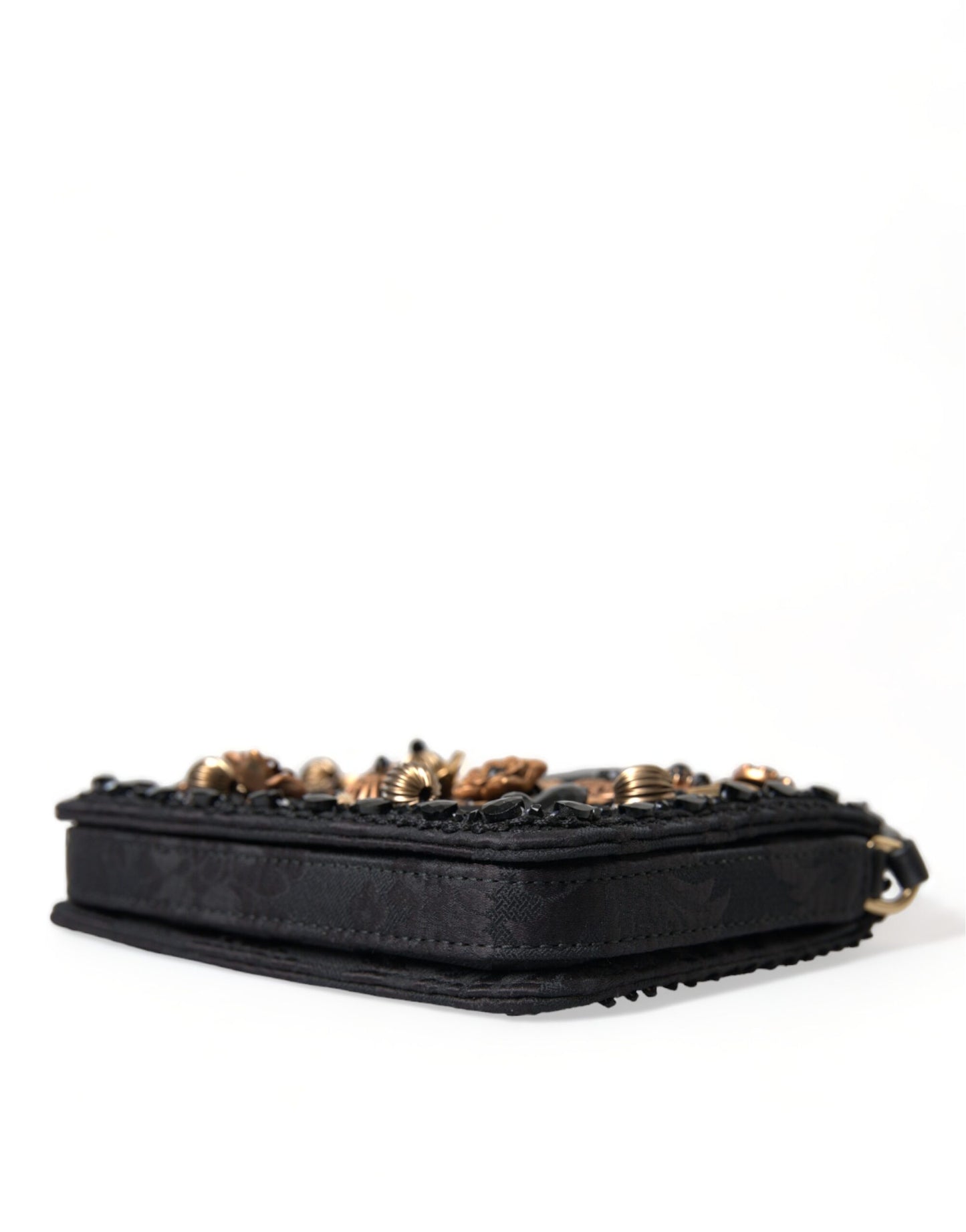 Black Embellished Baroque Crossbody Shoulder Bag