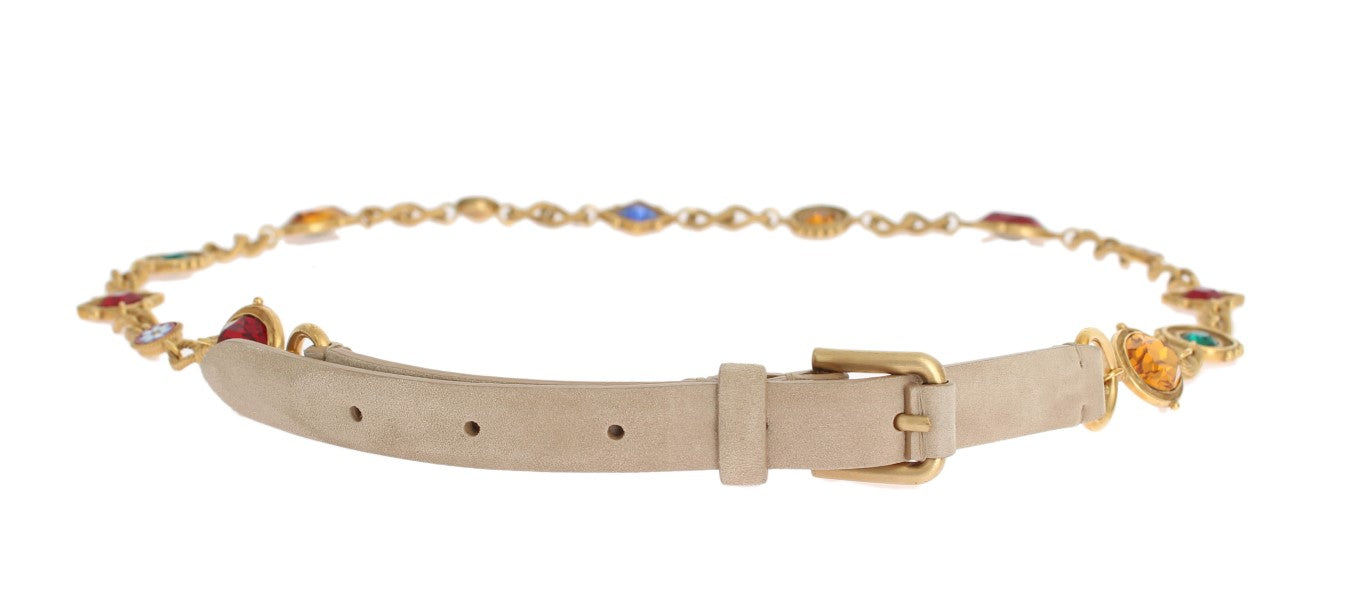 Elegant Multicolor Crystal Embellished Belt