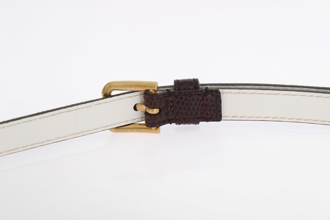 Elegant Bordeaux Leather Waist Belt