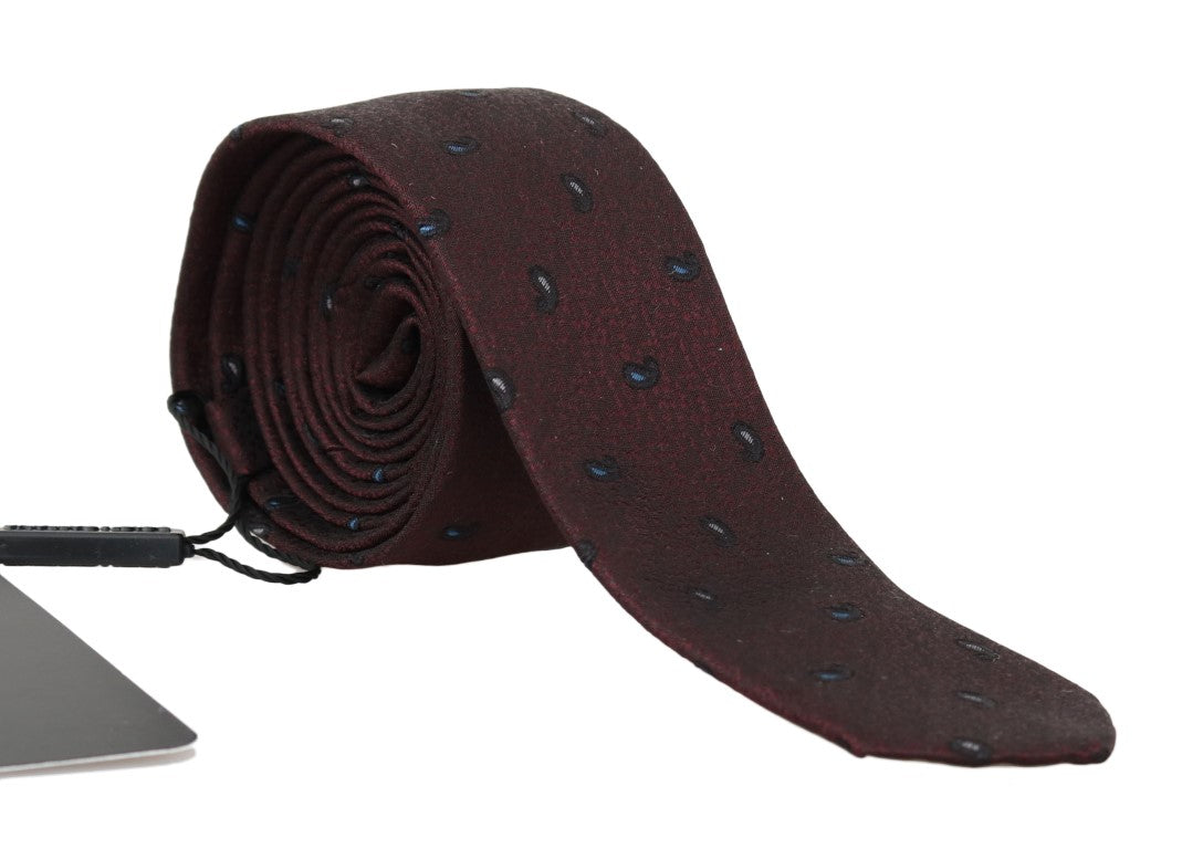 Elegant Bordeaux Silk Necktie