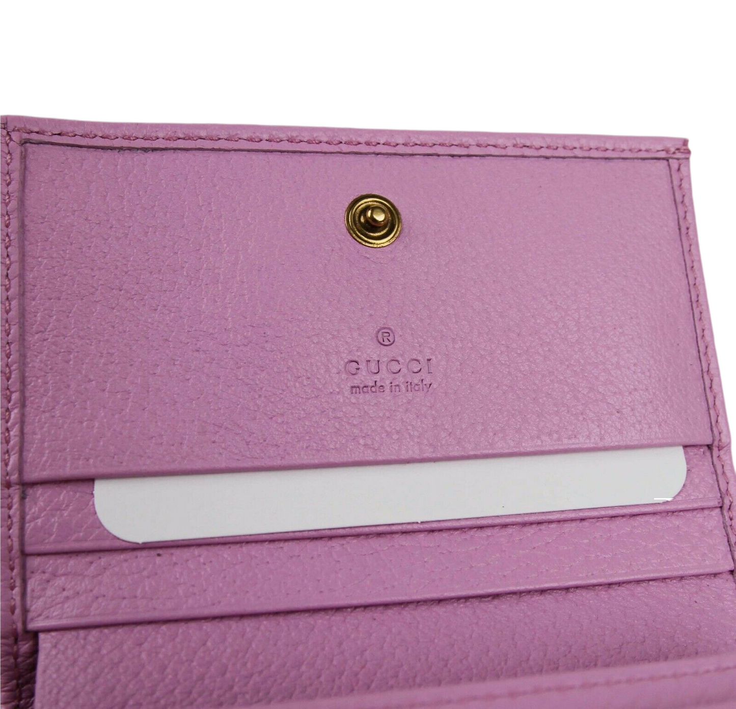 Gucci Marmont Women's Pink Leather Wallet w/Crystal Double G