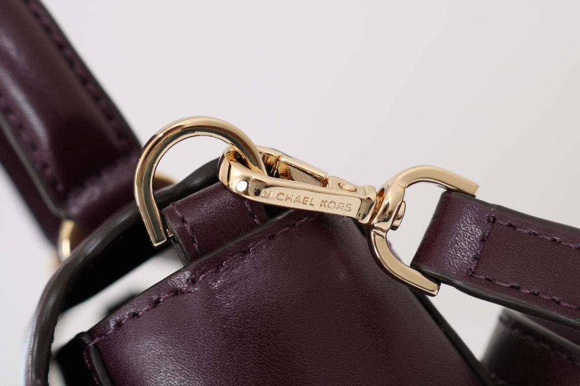 Elegant Purple Leather Mindy Shoulder Bag